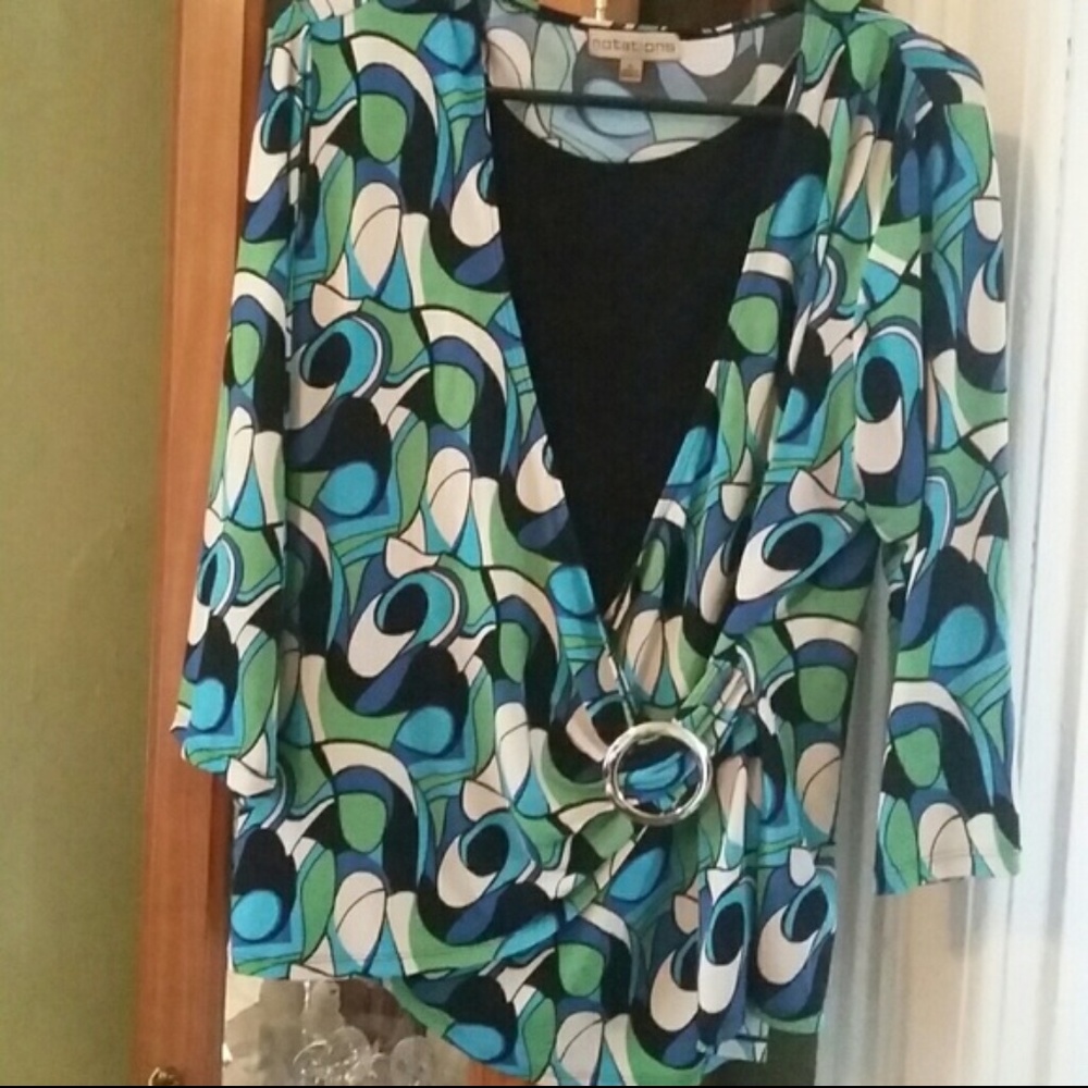 Notations Blouse With Built In Black Tank
